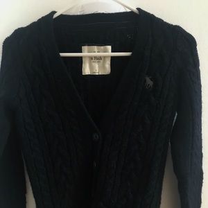 Abercrombie&Fitch Navy Cable Knit Button Cardigan